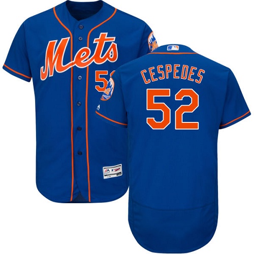 Mets #52 Yoenis Cespedes Blue Flexbase Authentic Collection Stitched MLB Jersey - Click Image to Close